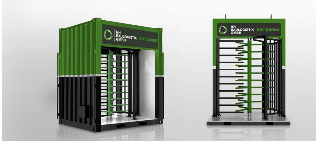 Wirtschaftliche und sichere Zugangskontrolle mit unserer freistehenden Drehkreuz­anlage. Mobil & flexibel.
